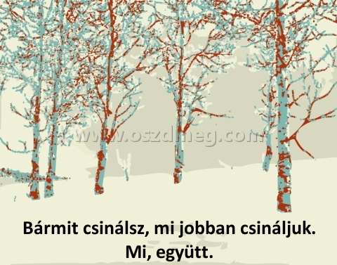 Bármit csinálsz
 
Bármit csinálsz, mi jobban csináljuk. Mi, együtt.