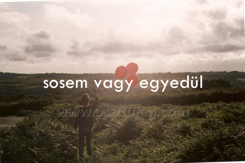 sosem vagy egyedül
 
sosem vagy egyedül
