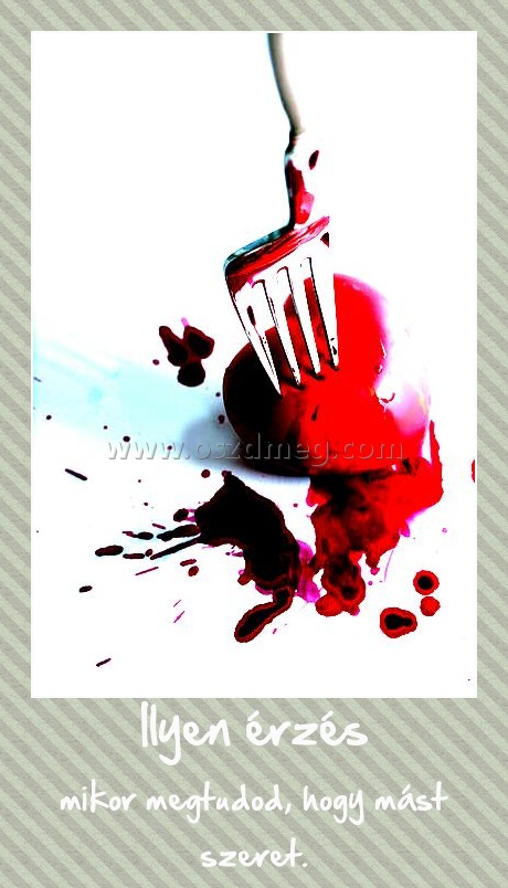 Ilyen érzés
 
mikor megtudod, hogy mást szeret.