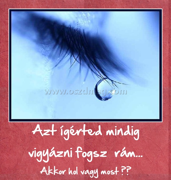 Azt ígérted mindig vigyázni fogsz  rám...
 
Akkor hol vagy most ??