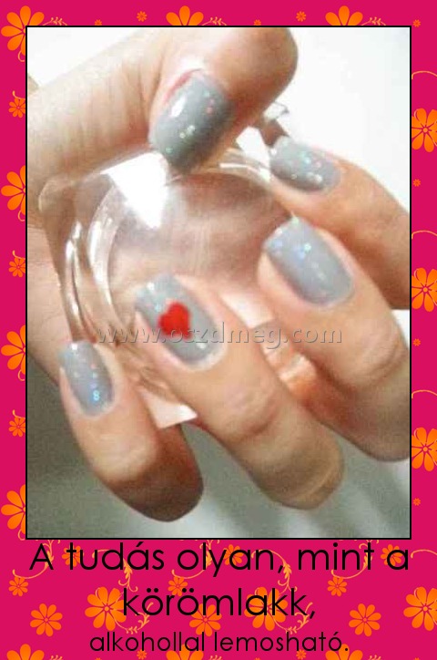 A tudás olyan, mint a körömlakk,
 
alkohollal lemosható.