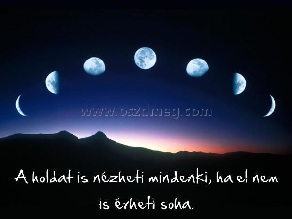 A holdat is nézheti mindenki
 
A holdat is nézheti mindenki, ha el nem is érheti soha.