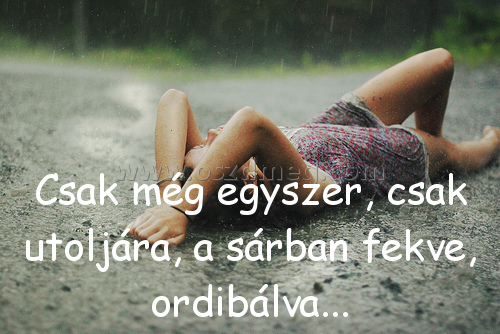 Csak még egyszer Csak még egyszer
Csak még egyszer, csak utoljára, a sárban fekve, ordibálva...