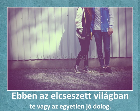 Ebben az elcseszett világban Ebben az elcseszett világban
te vagy az egyetlen jó dolog.