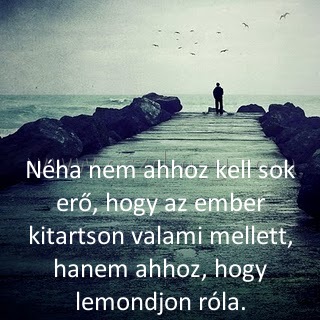 Néha nem ahhoz kell sok erő
 
Néha nem ahhoz kell sok erő, hogy az ember kitartson valami mellett, hanem ahhoz, hogy lemondjon róla.