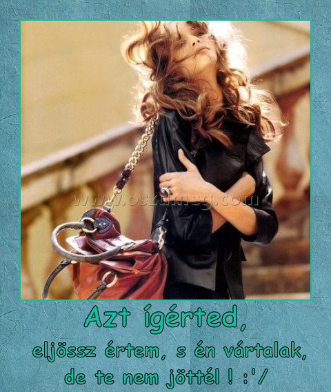 Azt ígérted,
 
 eljössz értem, s én vártalak, de te nem jöttél ! :'/