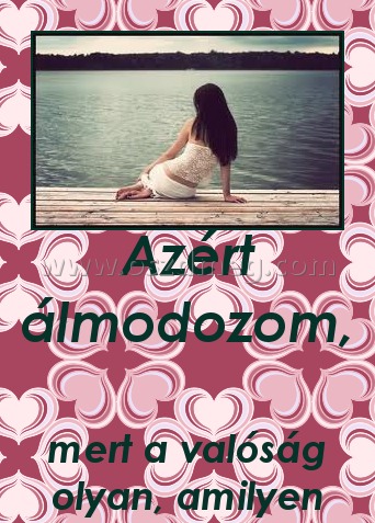 Azért álmodozom, 
 
mert a valóság olyan, amilyen