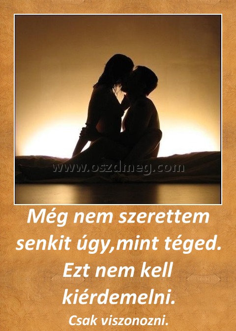 Még nem szerettem senkit Még nem szerettem senkit
Csak viszonozni.