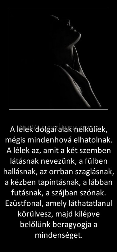 A lélek dolgai alak nélküliek
 
