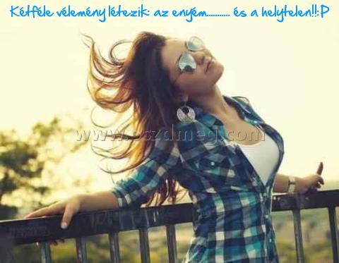 Kétféle vélemény létezik: az
 
Kétféle vélemény létezik: az enyém........... és a helytelen!!:P