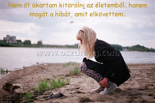 Nem őt akartam kitörölni
 
Nem őt akartam kitörölni az életemből.. hanem magát a hibát, amit elkövettem..