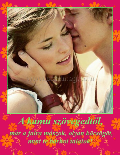 A kamu szövegedtől,
 
 már a falra mászok, olyan köcsögöt, mint te bárhol találok!