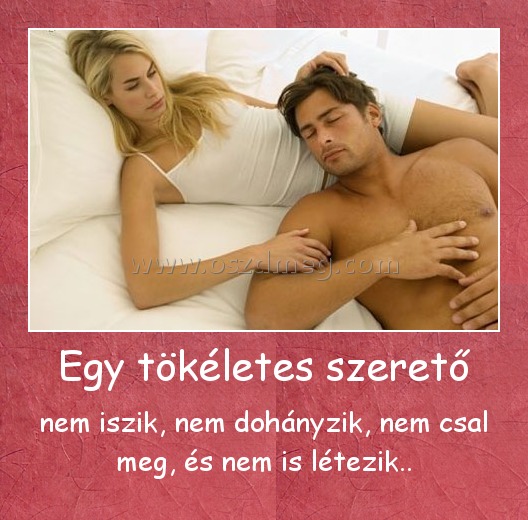 Egy tökéletes szerető
 
nem iszik, nem dohányzik, nem csal meg, és nem is létezik..