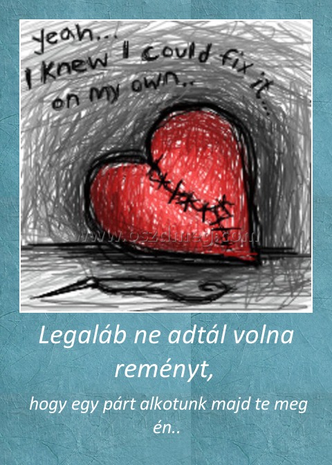 Legaláb ne adtál volna reményt, 
 
 hogy egy párt alkotunk majd te meg én..