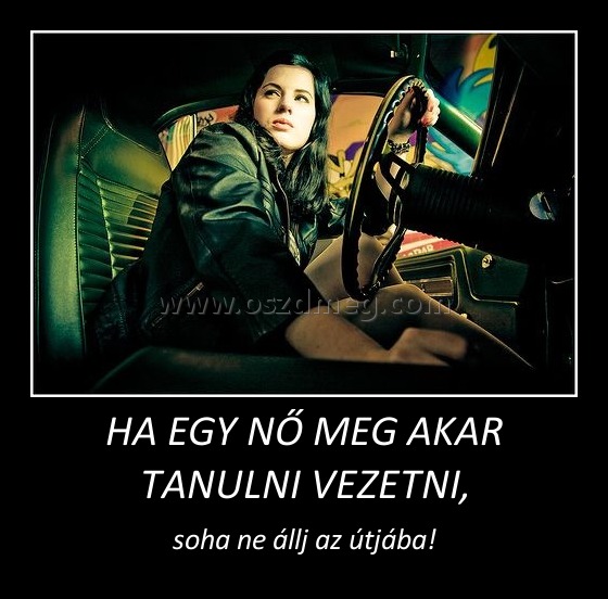 HA EGY NŐ MEG AKAR TANULNI VEZETNI,
 
soha ne állj az útjába!